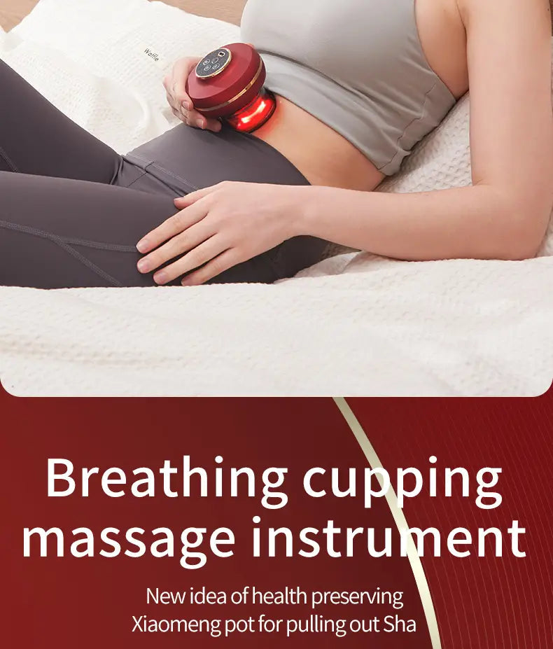 Portable Electric Cupping Massager with Red Light (2 Cups)