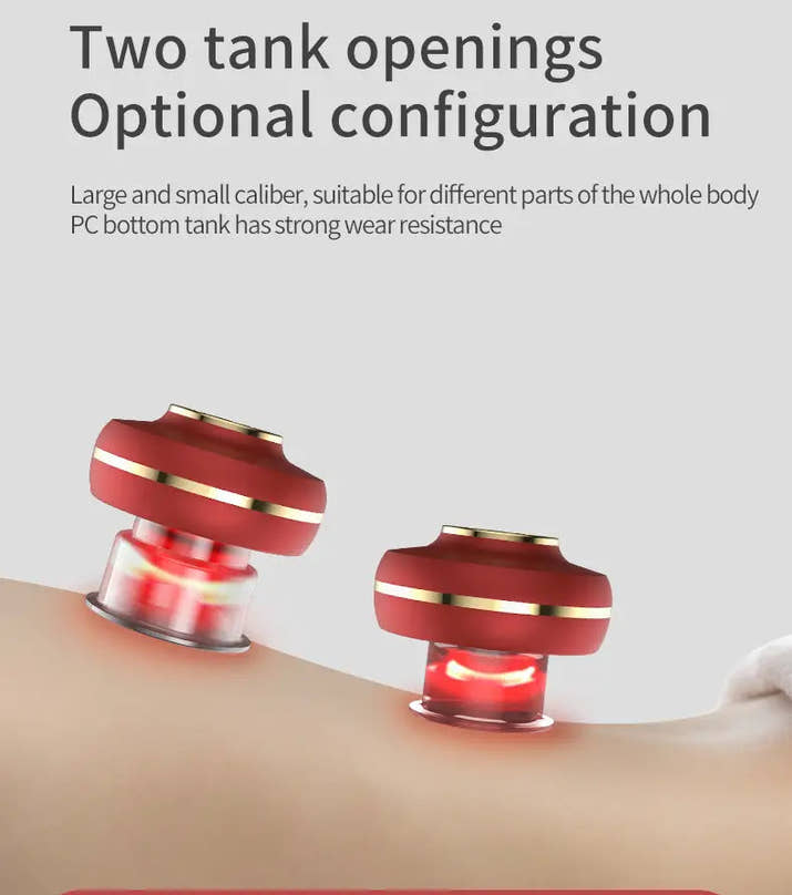 Portable Electric Cupping Massager with Red Light (2 Cups)