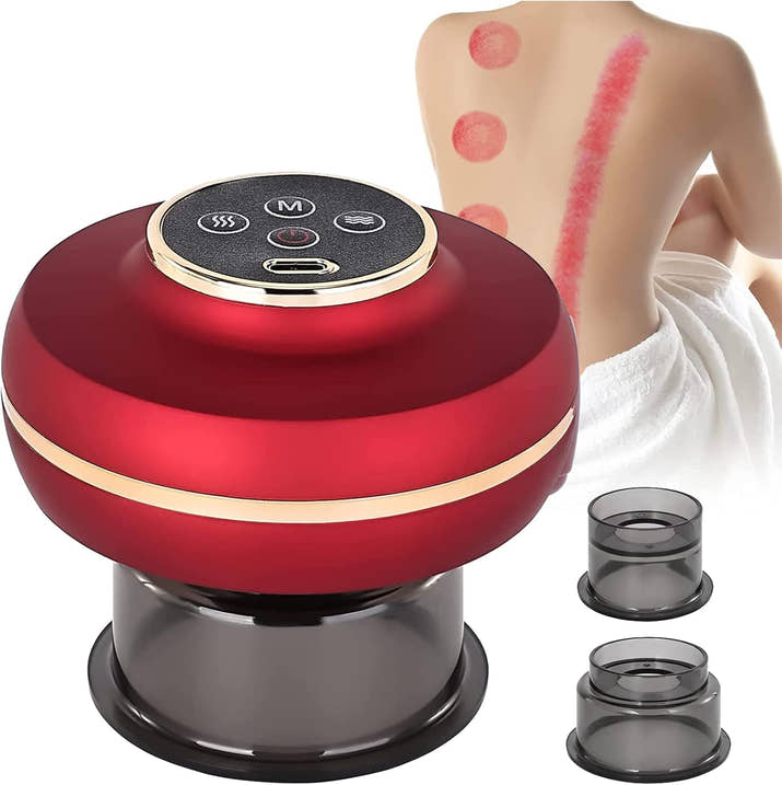 Portable Electric Cupping Massager with Red Light (2 Cups)