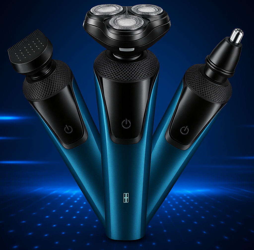 Professional 3-in-1 Electric Razor for Men with Trimmer and Shave
