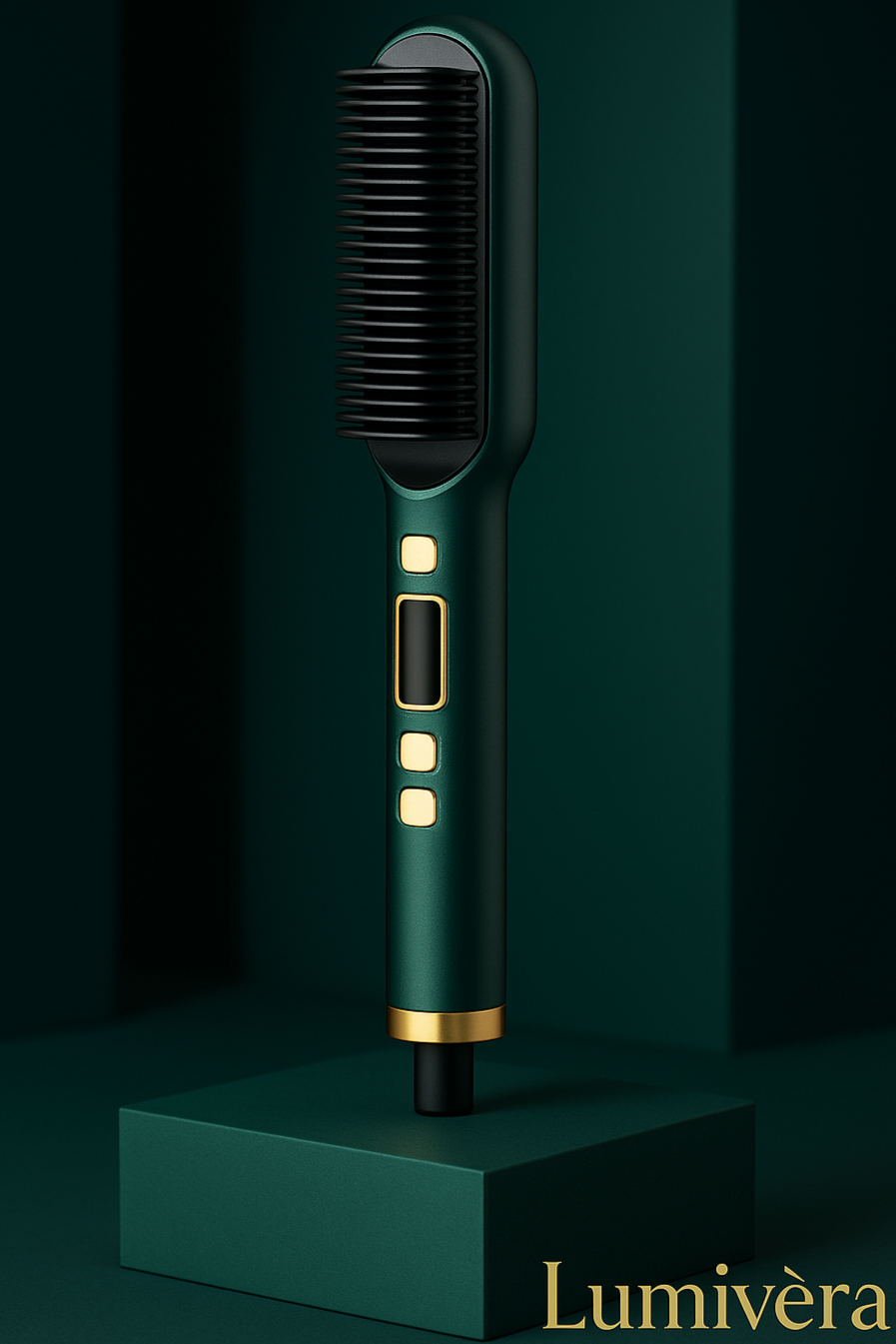 LCD Hair Straightening Comb with Dual-Use Curling Iron