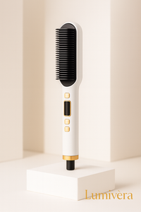 LCD Hair Straightening Comb with Dual-Use Curling Iron