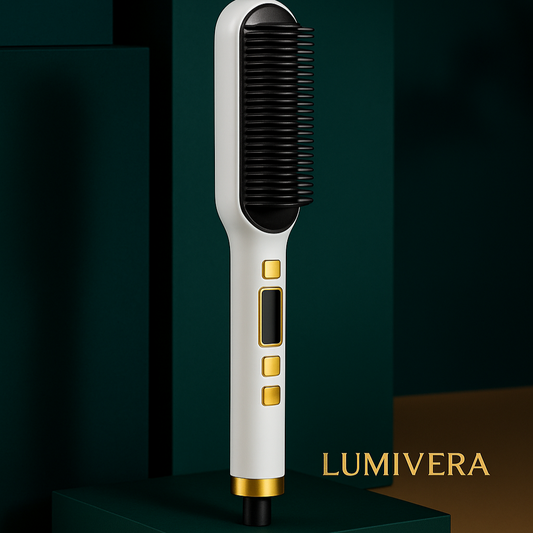 LCD Hair Straightening Comb with Dual-Use Curling Iron