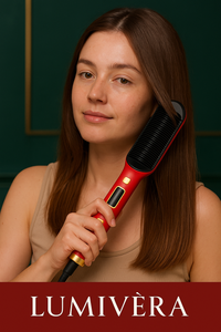 LCD Hair Straightening Comb with Dual-Use Curling Iron