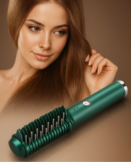 Dual-Purpose Electric Hair Comb for Curling & Straightening