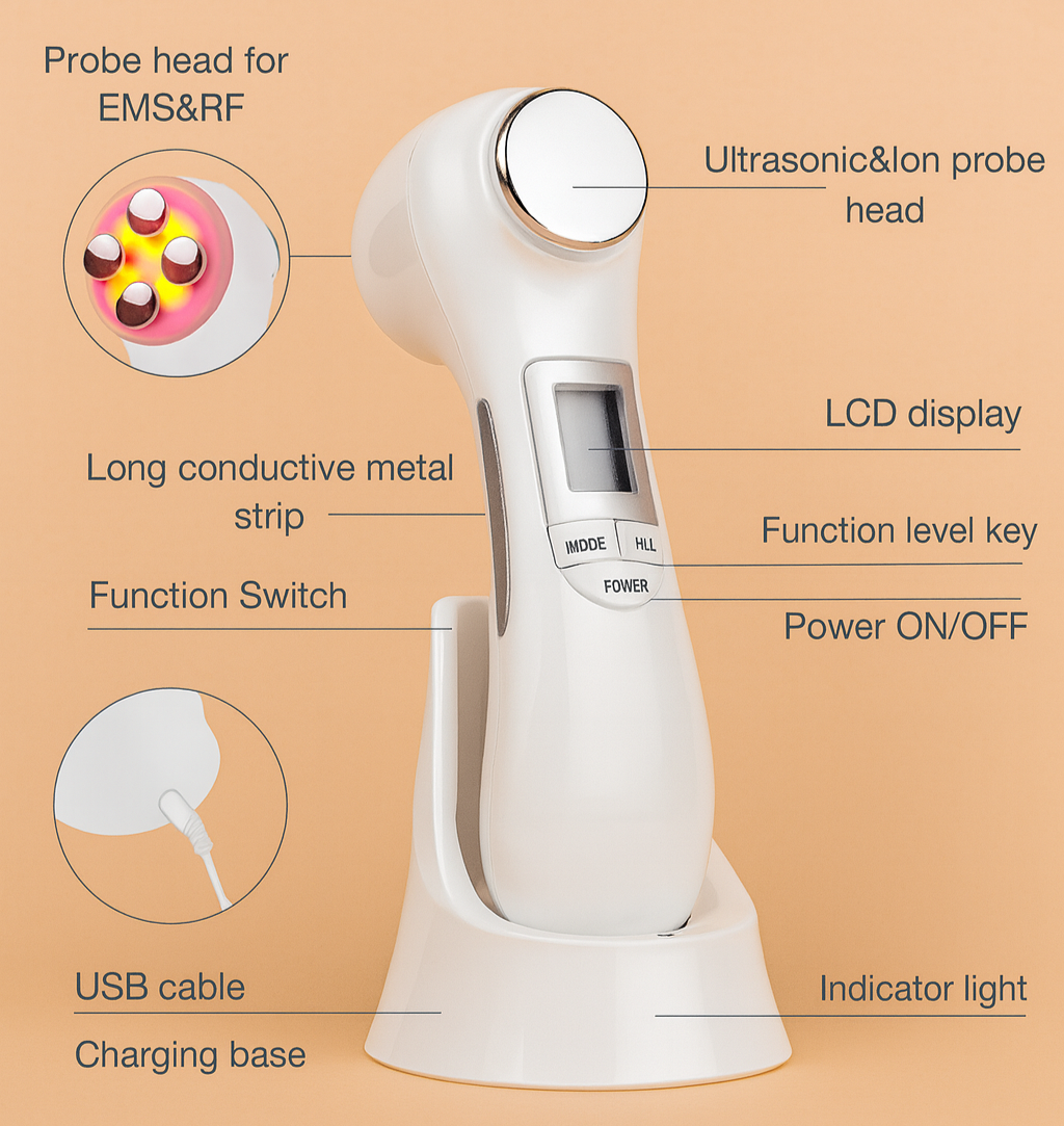 6-in-1 LED Skin Massage Beauty Device